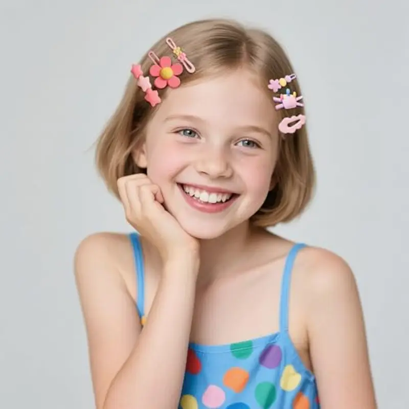 Mollette per Capelli Bambina, 56Pcs mollette caramelle per capelli, Fermagli CapelliBambina, accessori per capello color miniatura 2