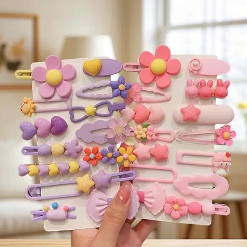 Mollette per Capelli Bambina, 56Pcs mollette caramelle per capelli, Fermagli CapelliBambina, accessori per capello color miniatura 3