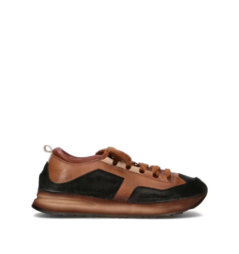 Sneaker uomo cuoio in pelle Vario