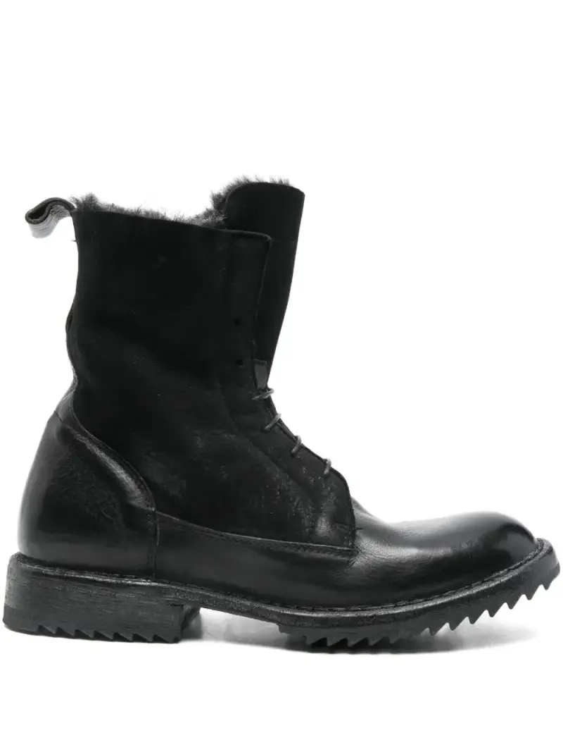 Moma Stivali nero in pelle con interno foderato