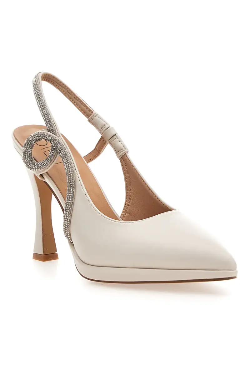 Décolleté avorio con tacco e strass Mon dieu 1929S30 [BIANCO] miniatura 2