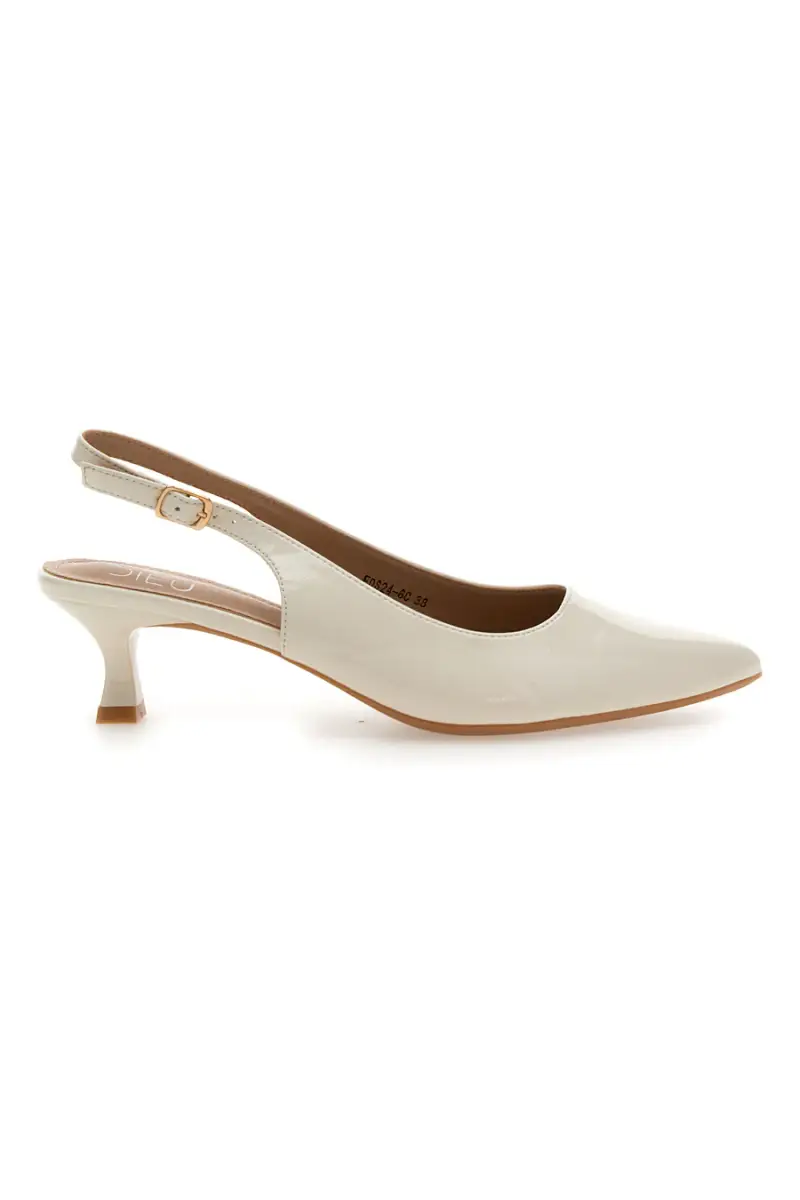 Décolleté Beige chiaro vernice slingback tacco medio Mon dieu FDS246C [BEIGE miniatura 2