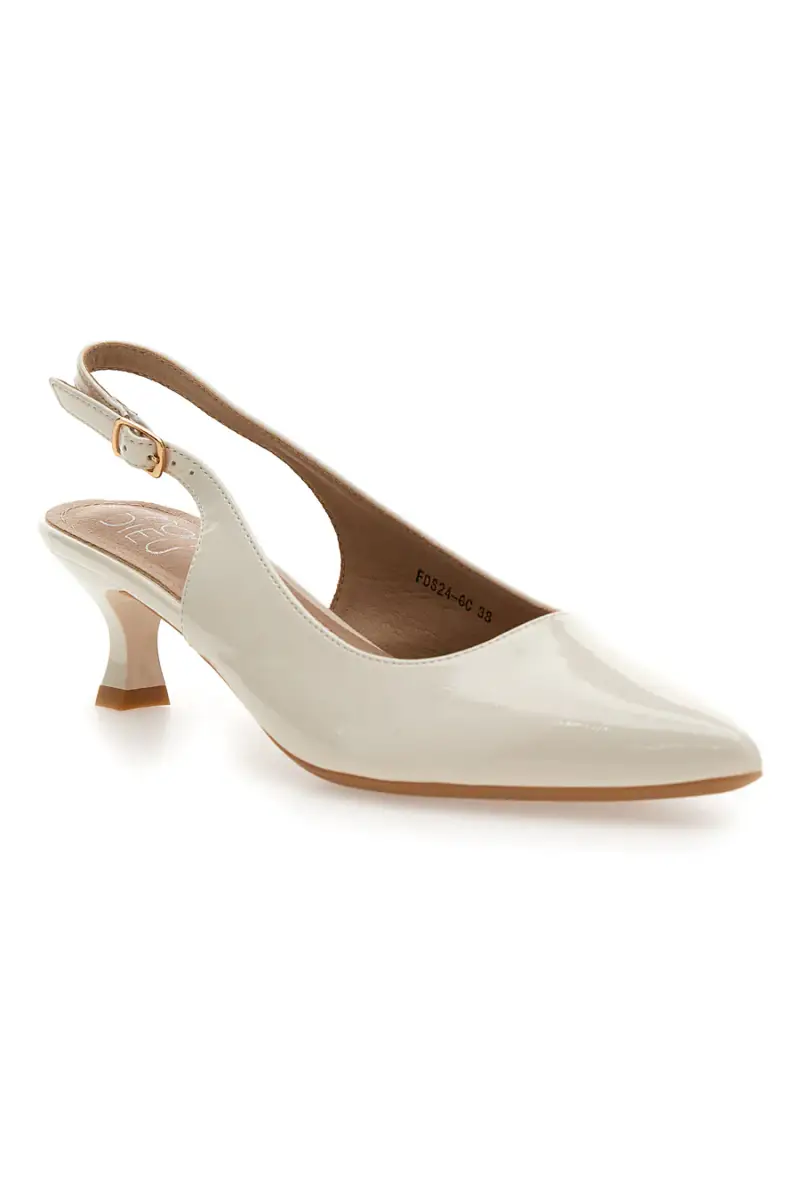 Décolleté Beige chiaro vernice slingback tacco medio Mon dieu FDS246C [BEIGE miniatura 3