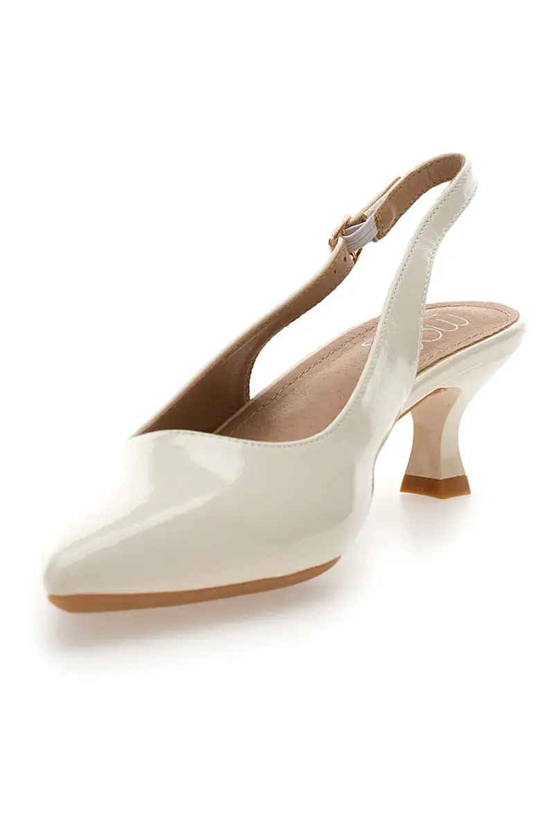 Décolleté Beige chiaro vernice slingback tacco medio Mon dieu FDS246C [BEIGE miniatura 5