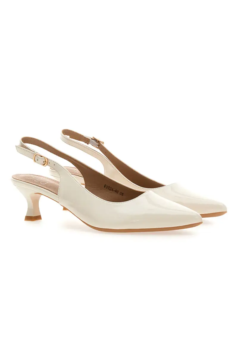 Décolleté Beige chiaro vernice slingback tacco medio Mon dieu FDS246C [BEIGE