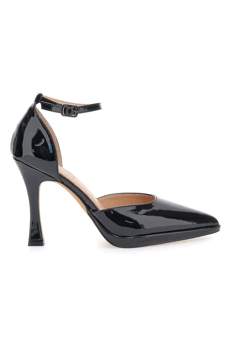 Décolleté nere verniciate con cinturino alla caviglia Mon dieu [NERO]