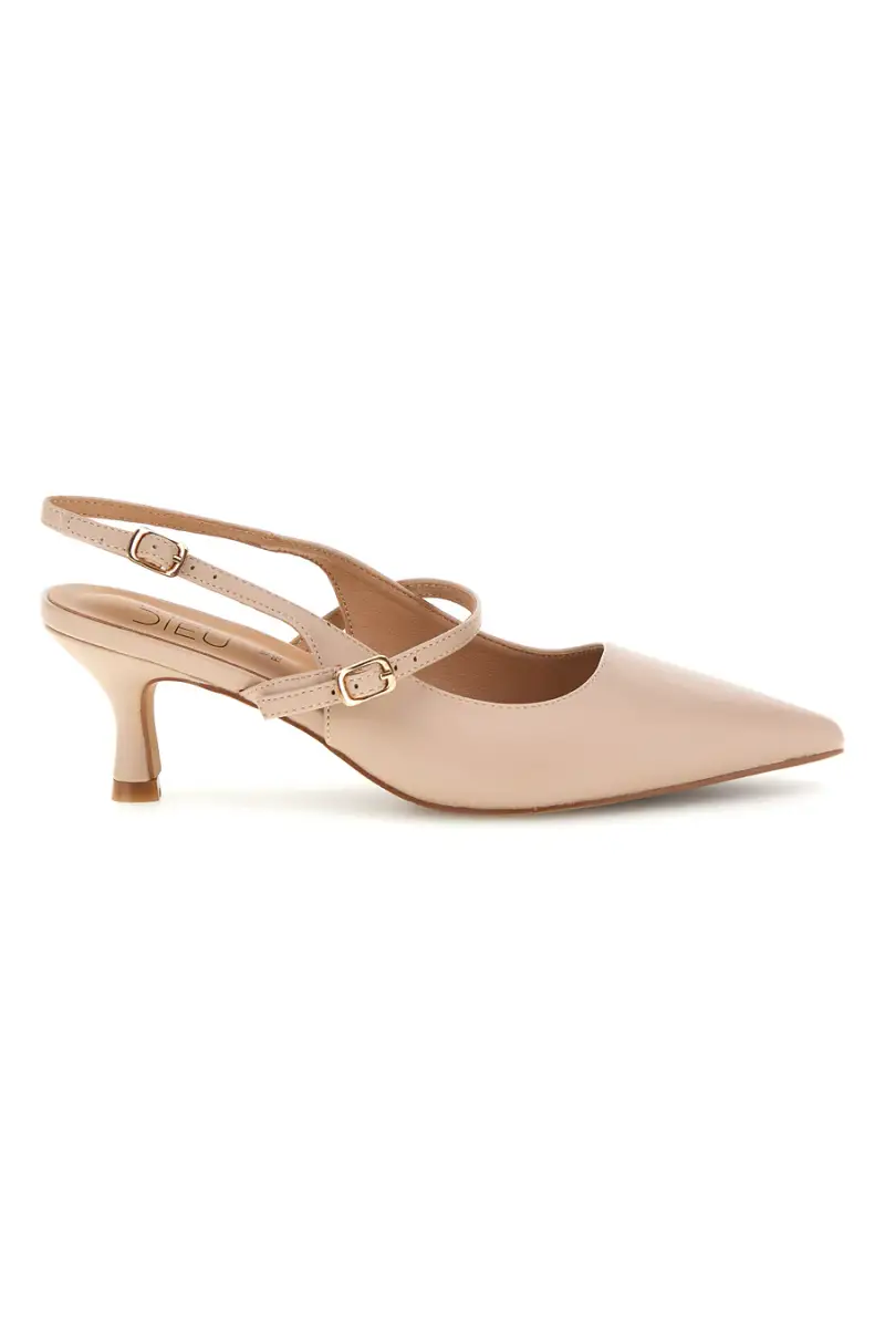 Décolleté slingback beige con cinturini Mon dieu 9447H6 [NUDE]