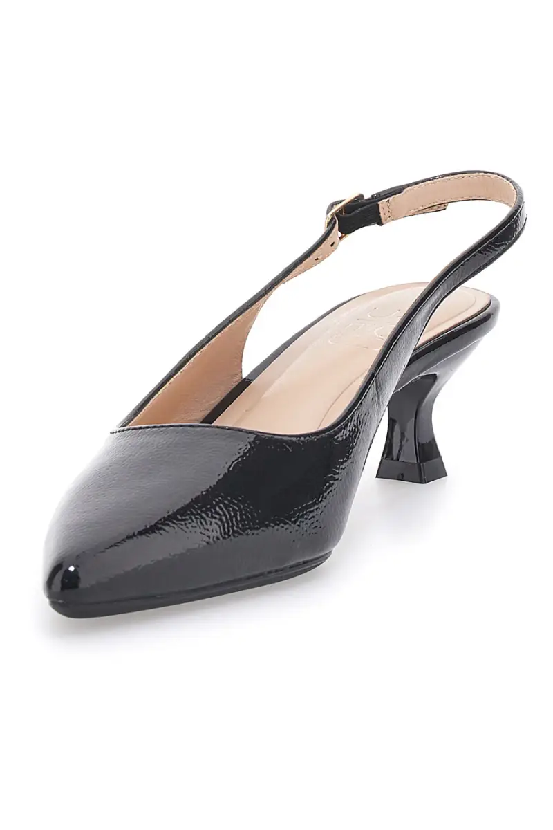 Dècolletè slingback in vernice nera MON DIEU FDS246C [NERO] miniatura 3