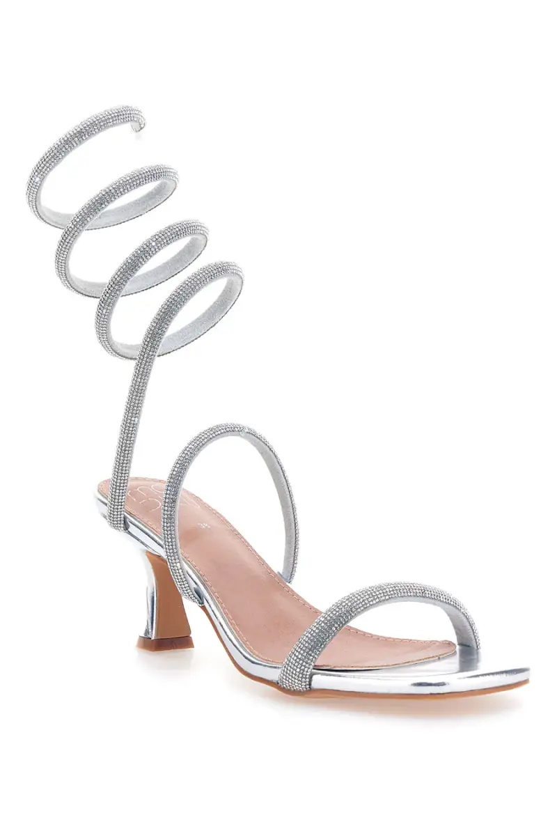 Sandali argento con strass e laccio a spirale Mon Dieu 1614 [ARGENTO] miniatura 2