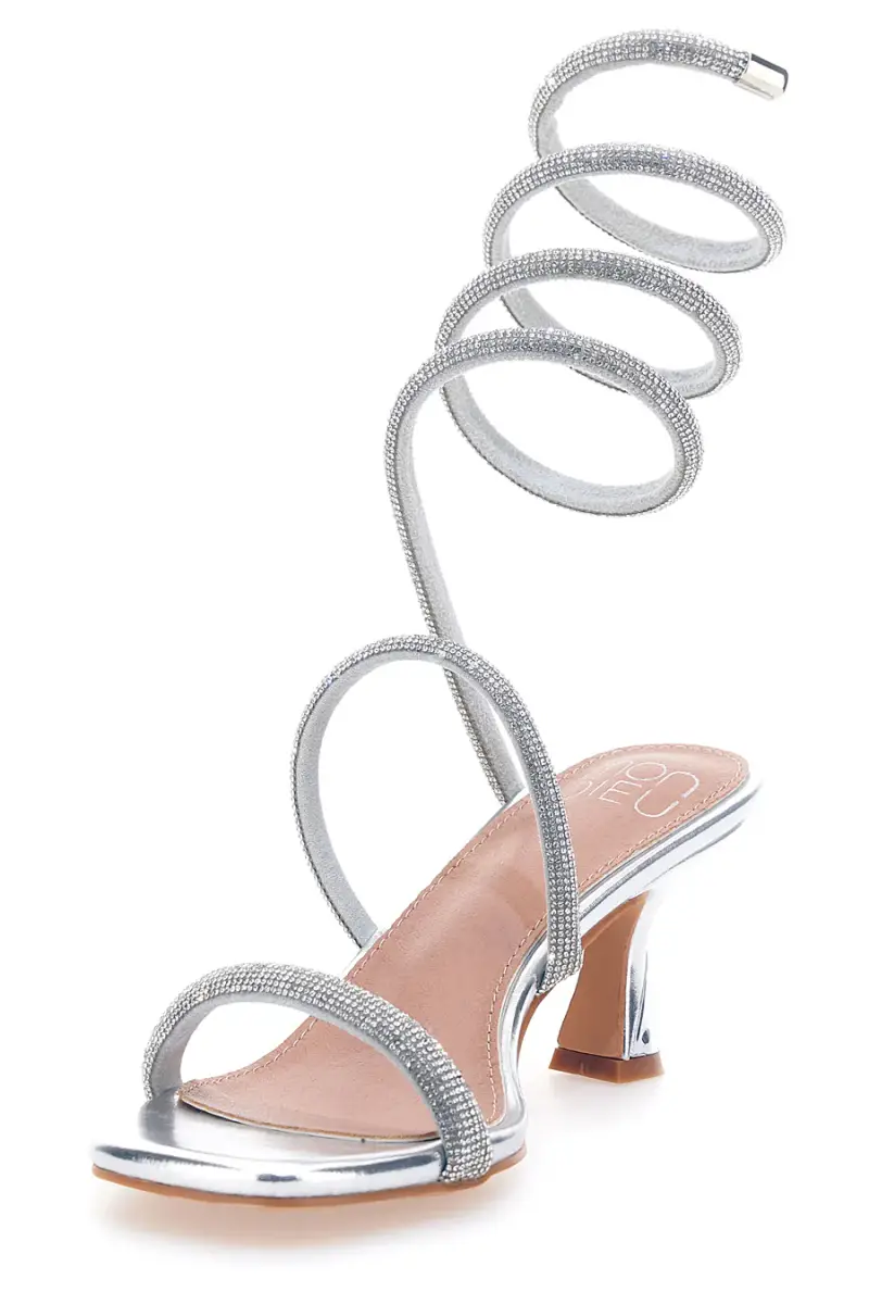 Sandali argento con strass e laccio a spirale Mon Dieu 1614 [ARGENTO] miniatura 4