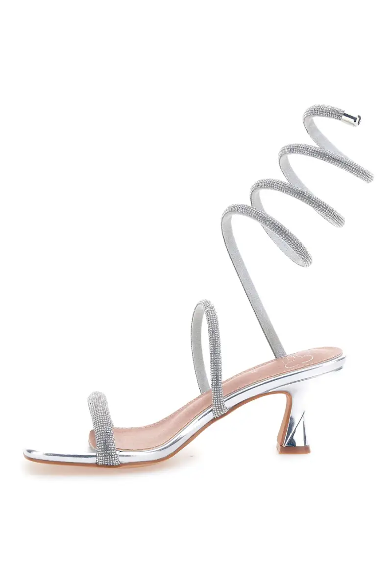 Sandali argento con strass e laccio a spirale Mon Dieu 1614 [ARGENTO] miniatura 4