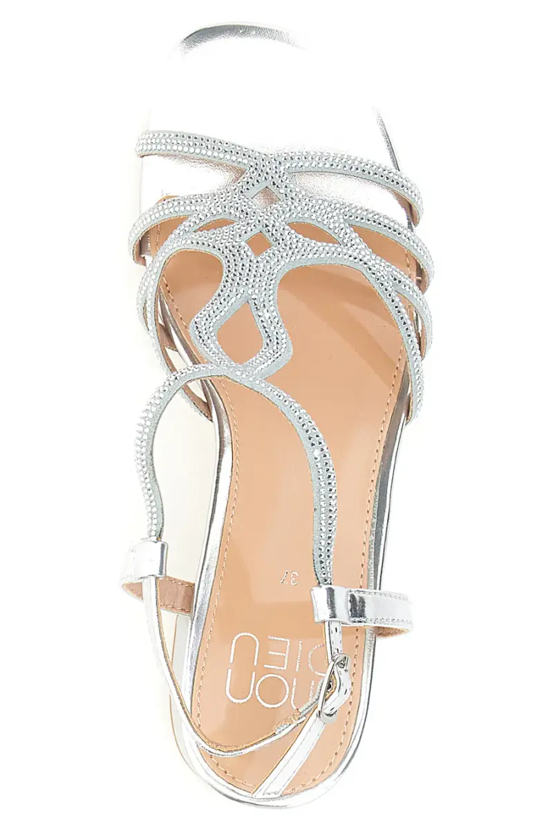 Sandali argento con tacco e listini intrecciati MON DIEU 643 [ARGENTO] miniatura 3