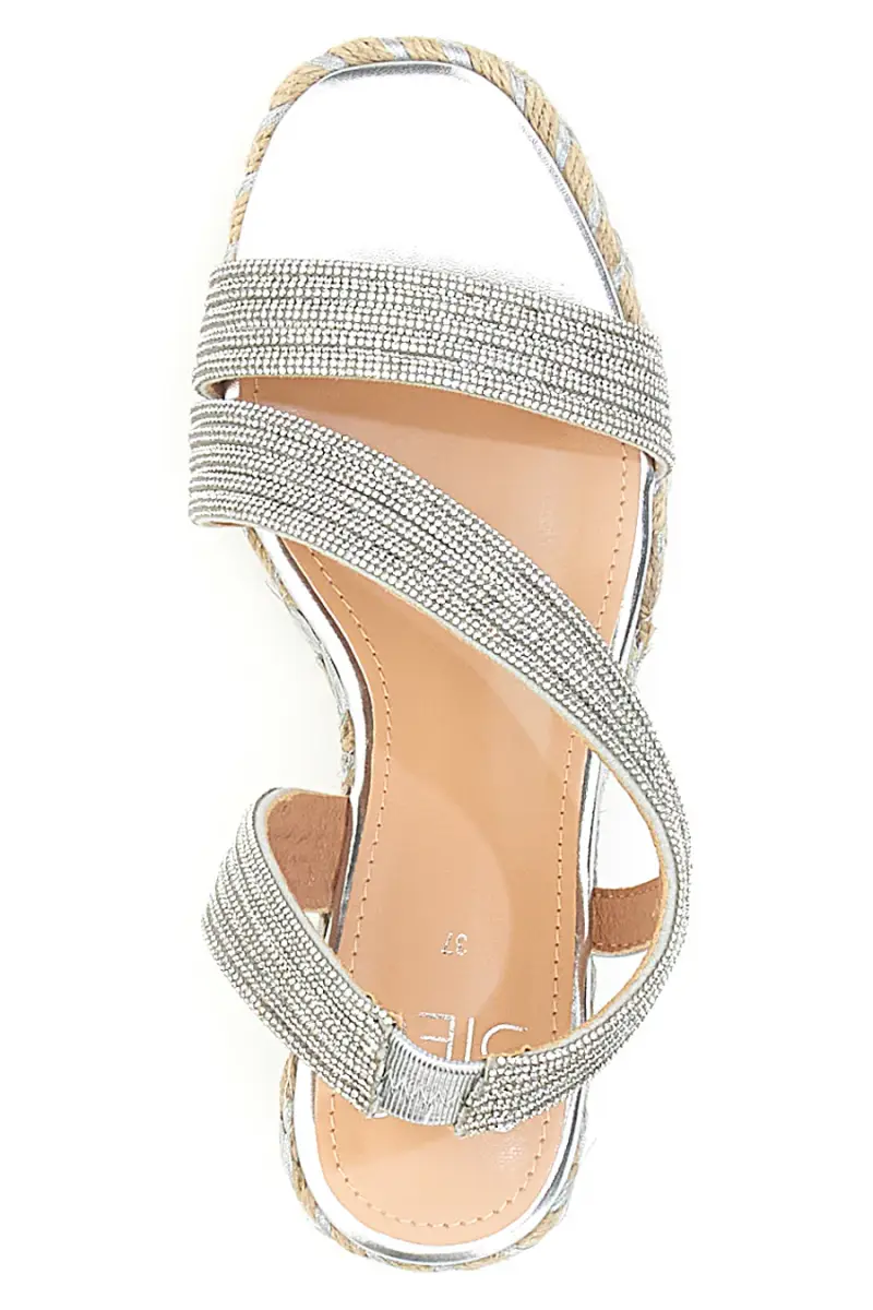 Sandali Argento con Zeppa con Glitter MON DIEU 602 [ARGENTO] miniatura 3