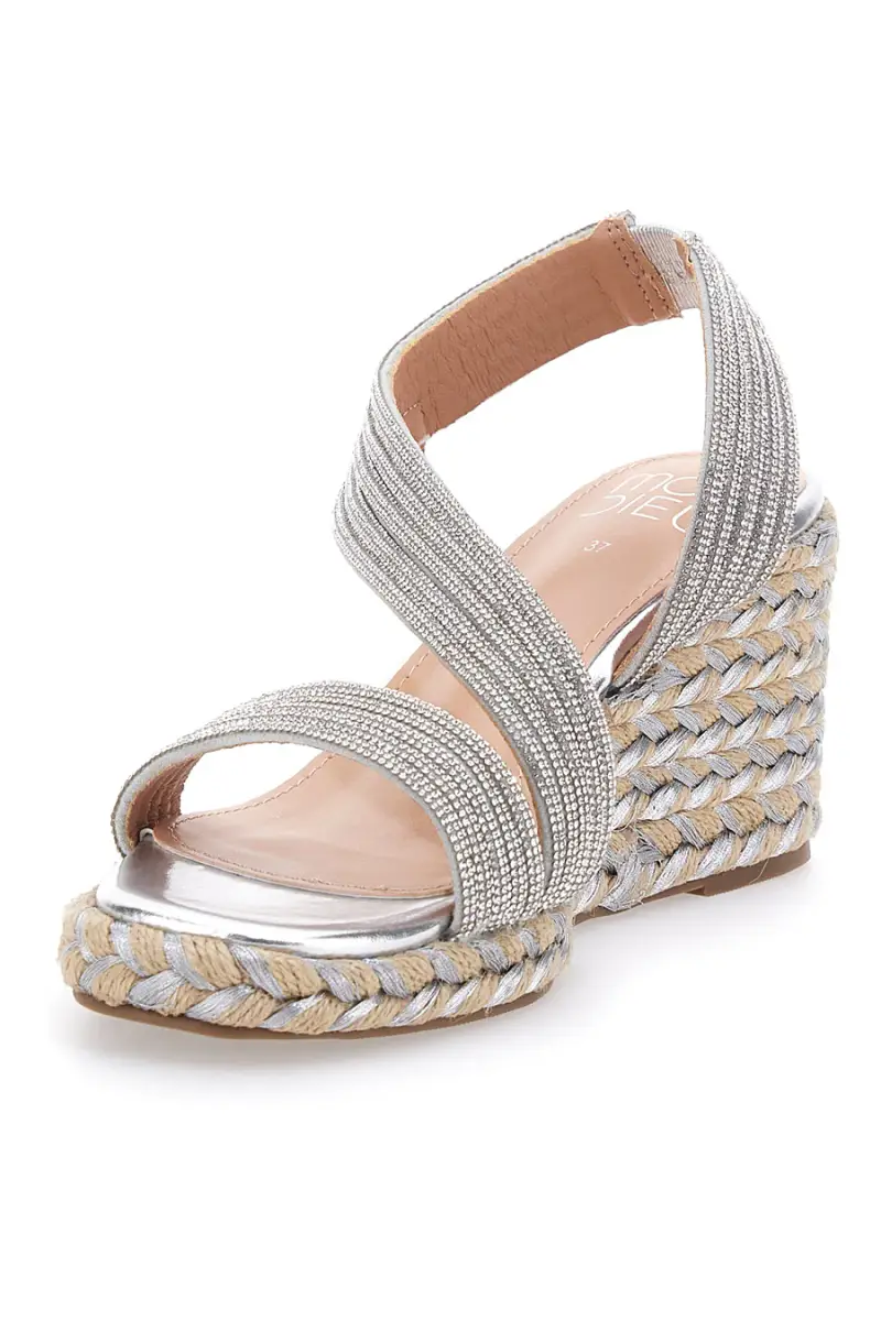 Sandali Argento con Zeppa con Glitter MON DIEU 602 [ARGENTO] miniatura 4