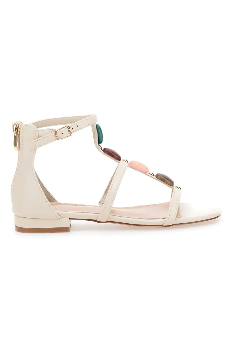 Sandali Beige con Pietre Colorate MON DIEU 695 [BEIGE]