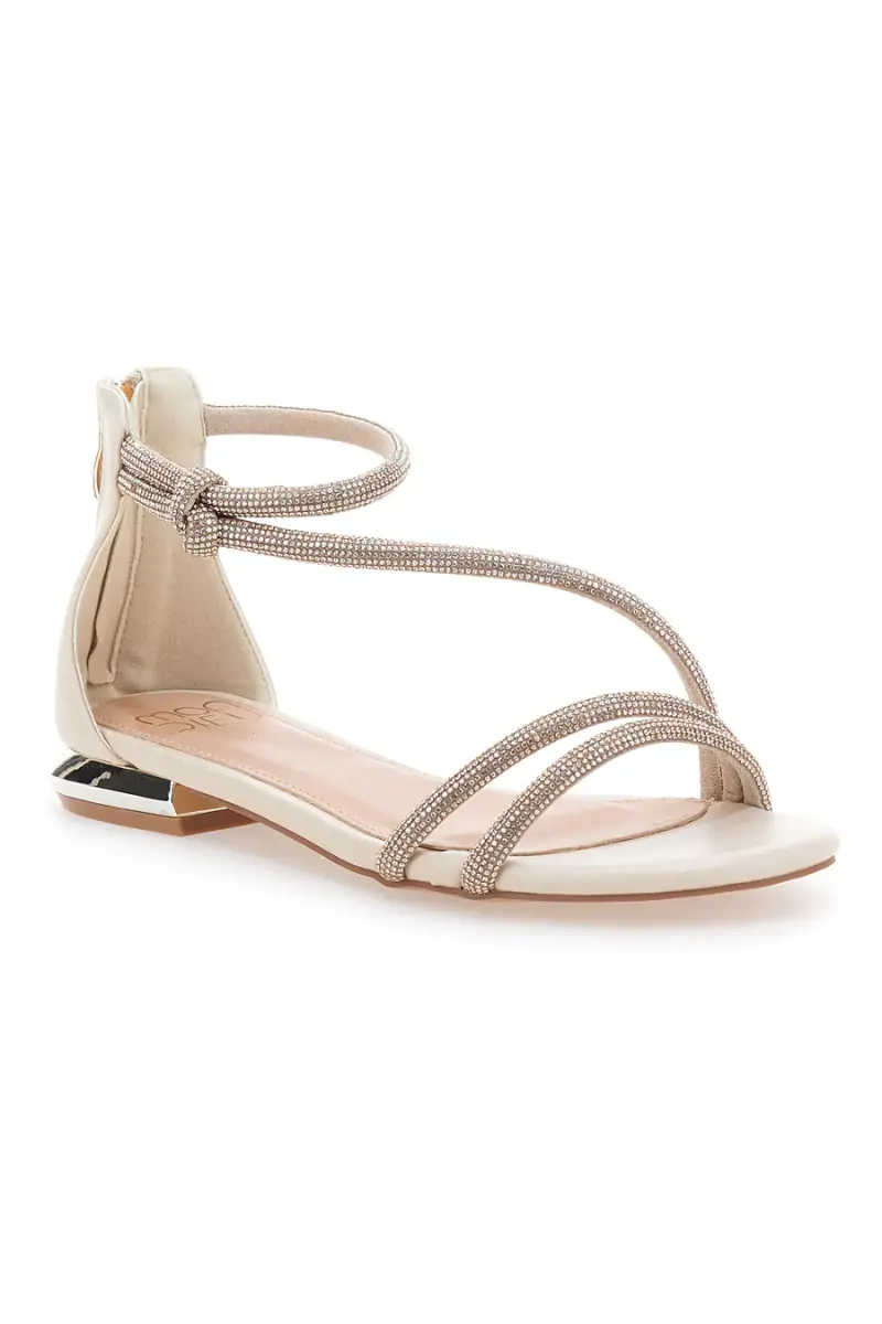 Sandali Beige Con Strass e Cinturino alla Caviglia MON DIEU 680 [BEIGE] miniatura 2