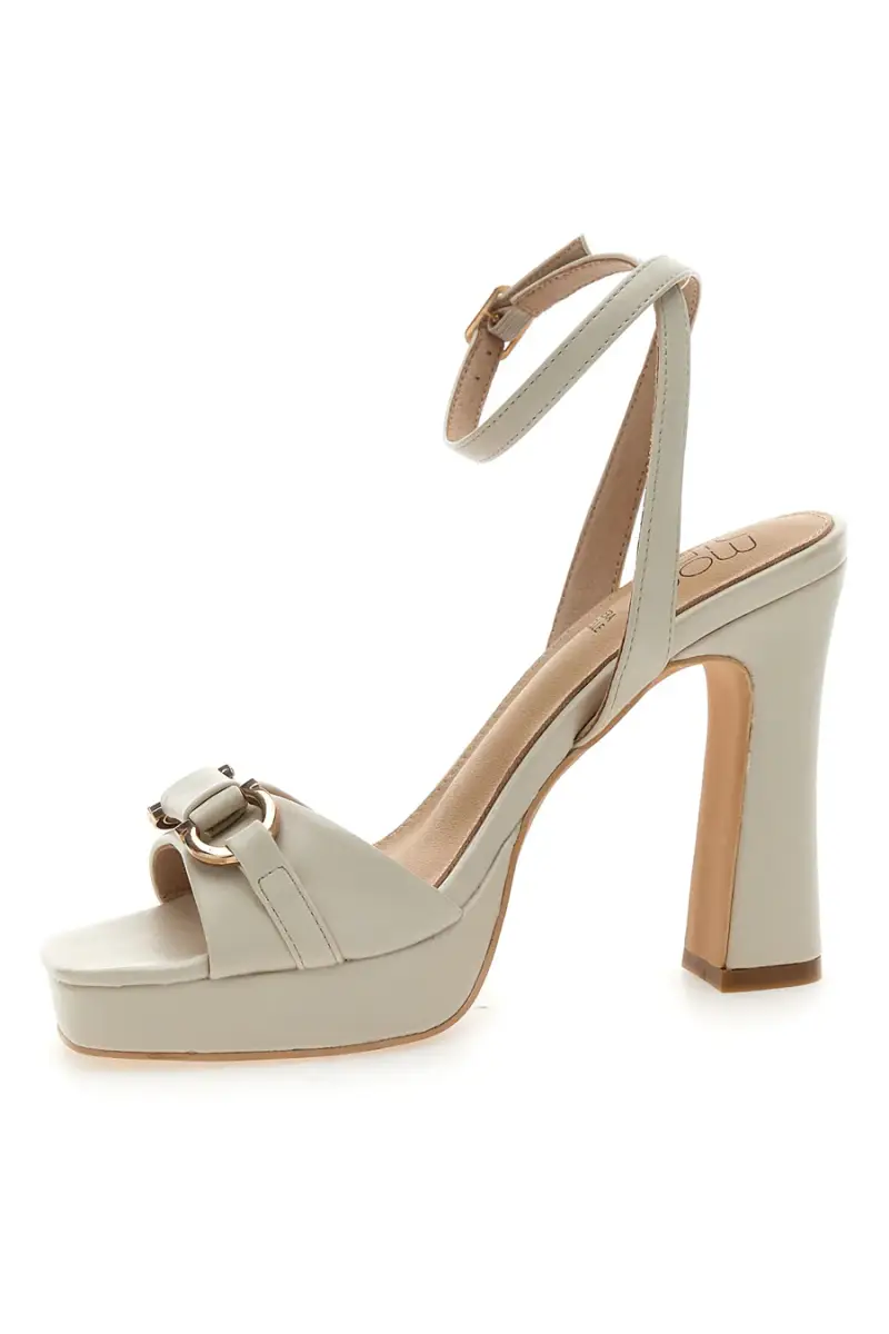 Sandali Bianchi con Plateau e Tacco Alto e Dettaglio Dorato Mon Dieu B075Q82 [BIANCO] miniatura 4