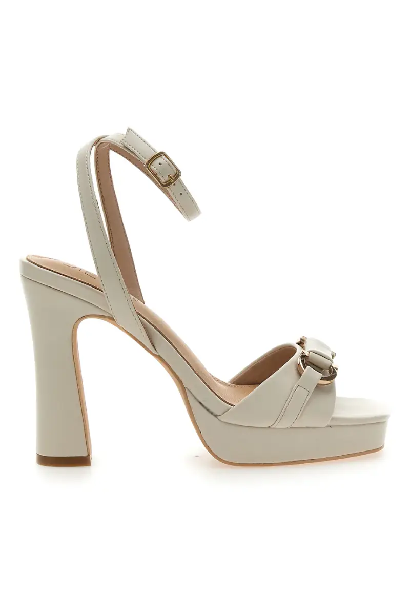 Sandali Bianchi con Plateau e Tacco Alto e Dettaglio Dorato Mon Dieu B075Q82 [BIANCO]