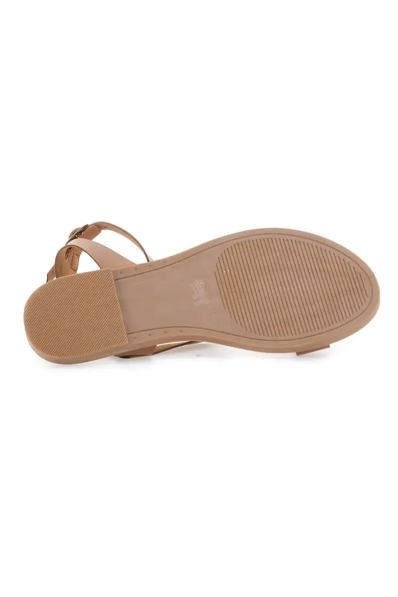 Sandali cuoio con cinturino alla caviglia MON DIEU PREA440 [TAN] miniatura 5