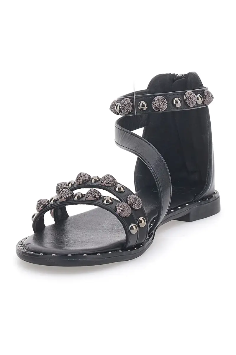 Sandali neri con borchie e cinturino alla caviglia MON DIEU J025104 [NERO] miniatura 3