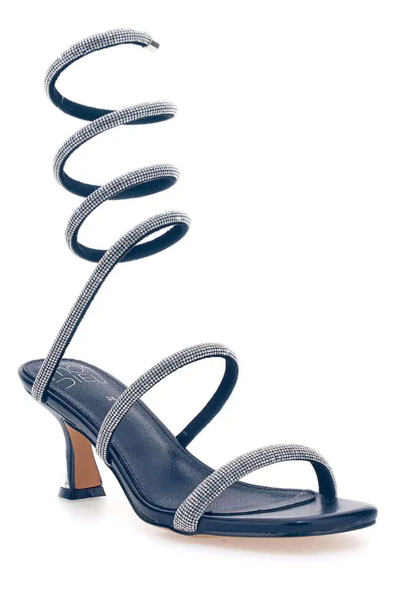 Sandali neri con strass e laccio a spirale Mon Dieu 1614 [NERO] miniatura 2