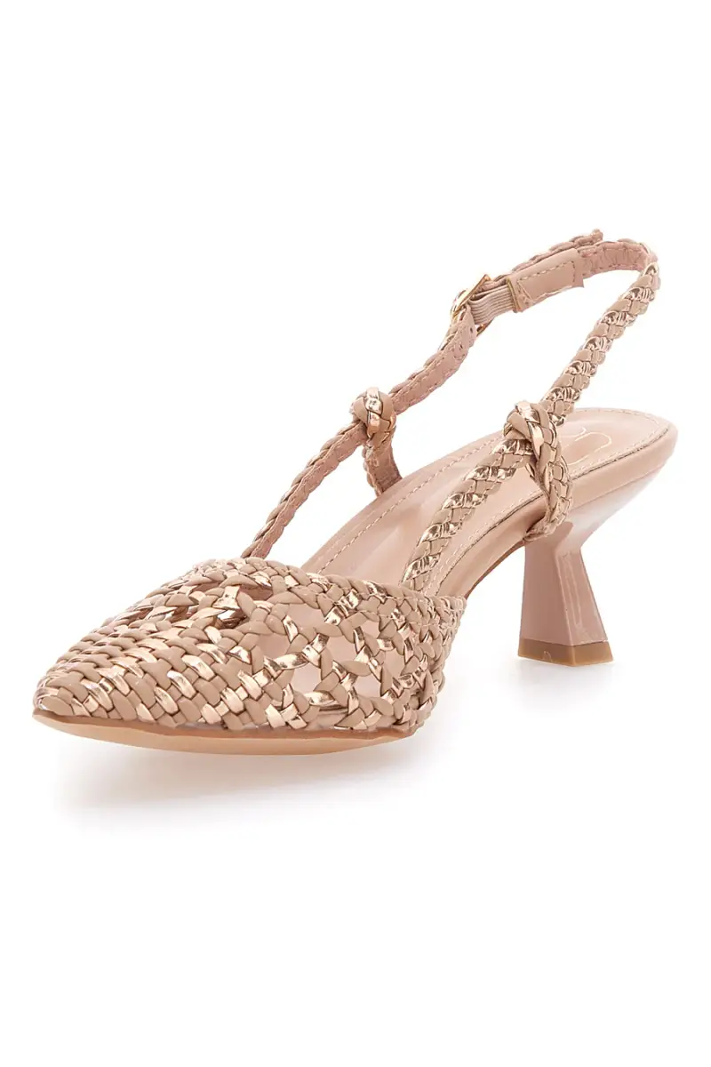 Sandali Slingback a Punta Nude con Tomaia Intrecciata MON DIEU 601 [NUDE] miniatura 3