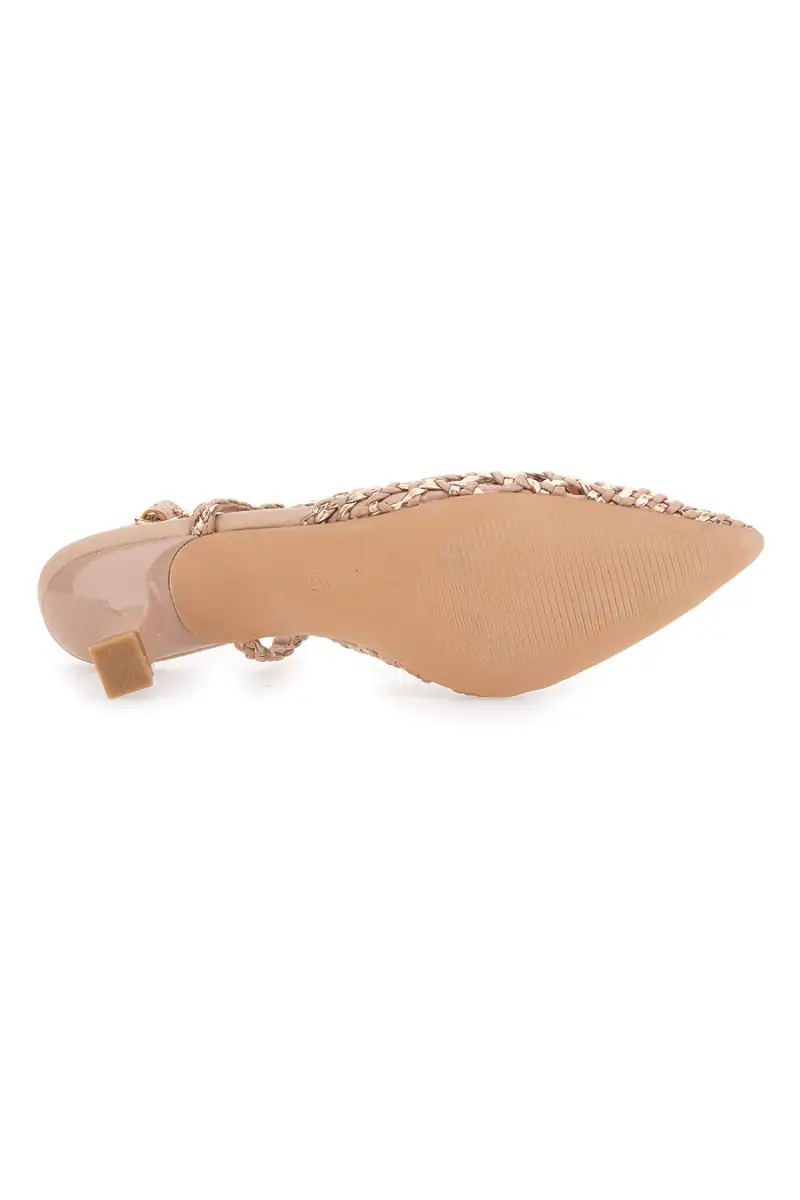 Sandali Slingback a Punta Nude con Tomaia Intrecciata MON DIEU 601 [NUDE] miniatura 5