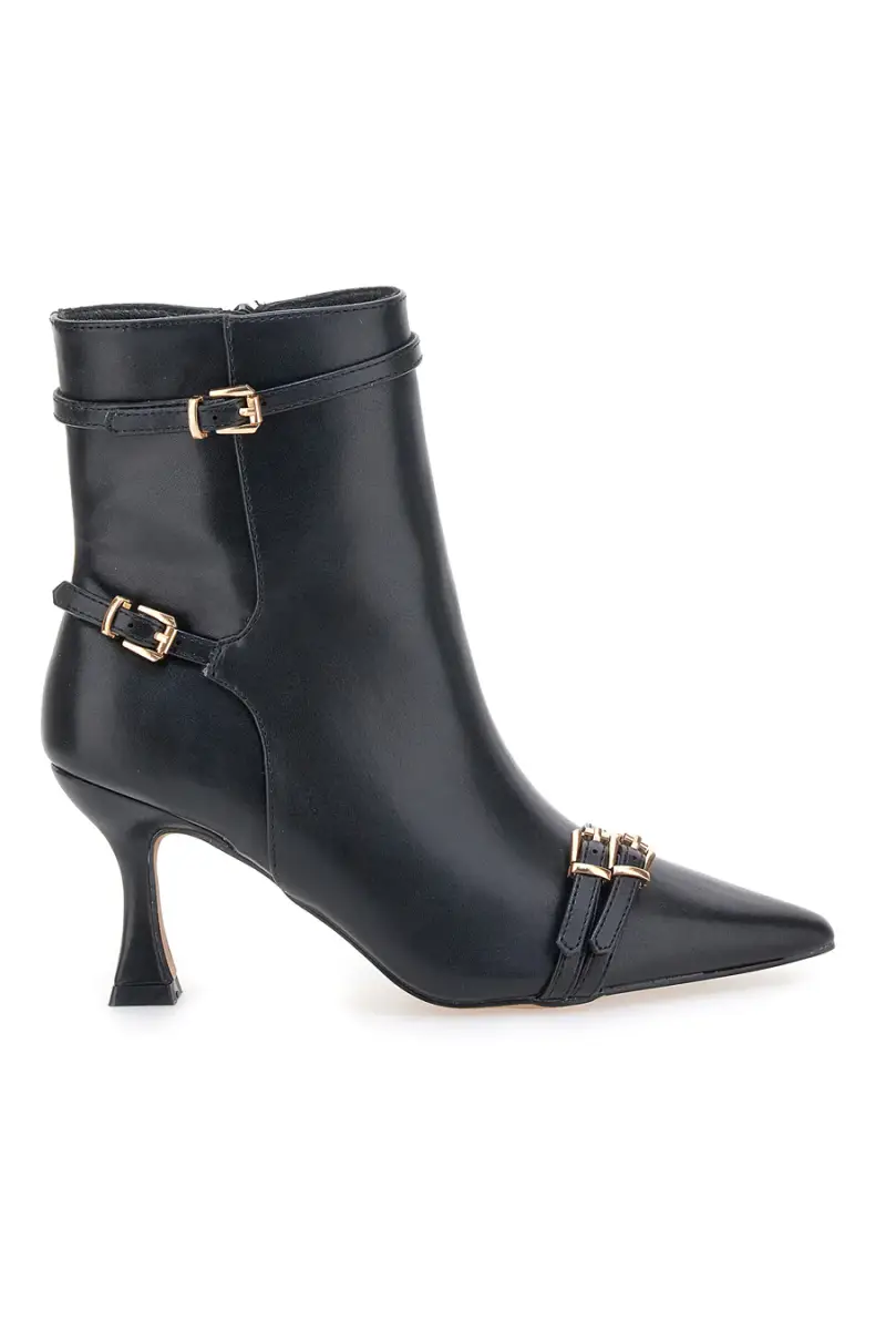 Stivaletti neri con tacco basso e cinturini decorativi MON DIEU B8830Q2 [NERO