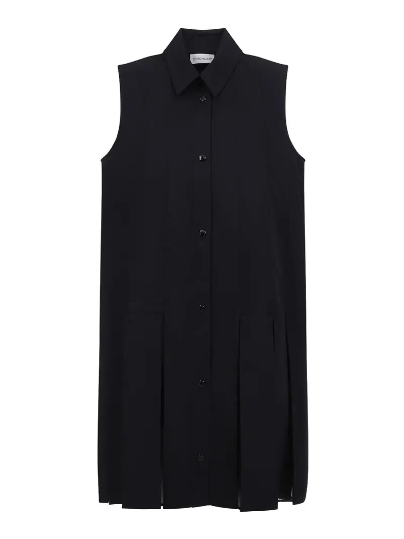 Abito midi di cotone Nero