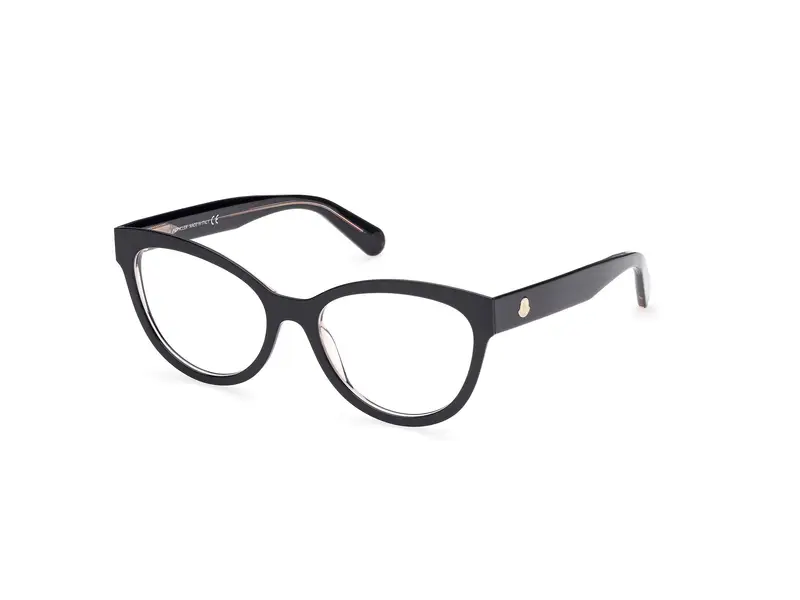Moncler Donna ML5142 003 Montature da vista outlet Acetato Nero/Cristallo  Cat Eye Normale