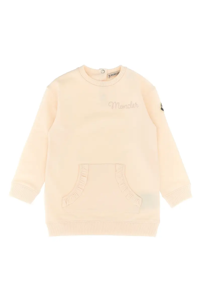 Abito Ricamo Logo Rosa