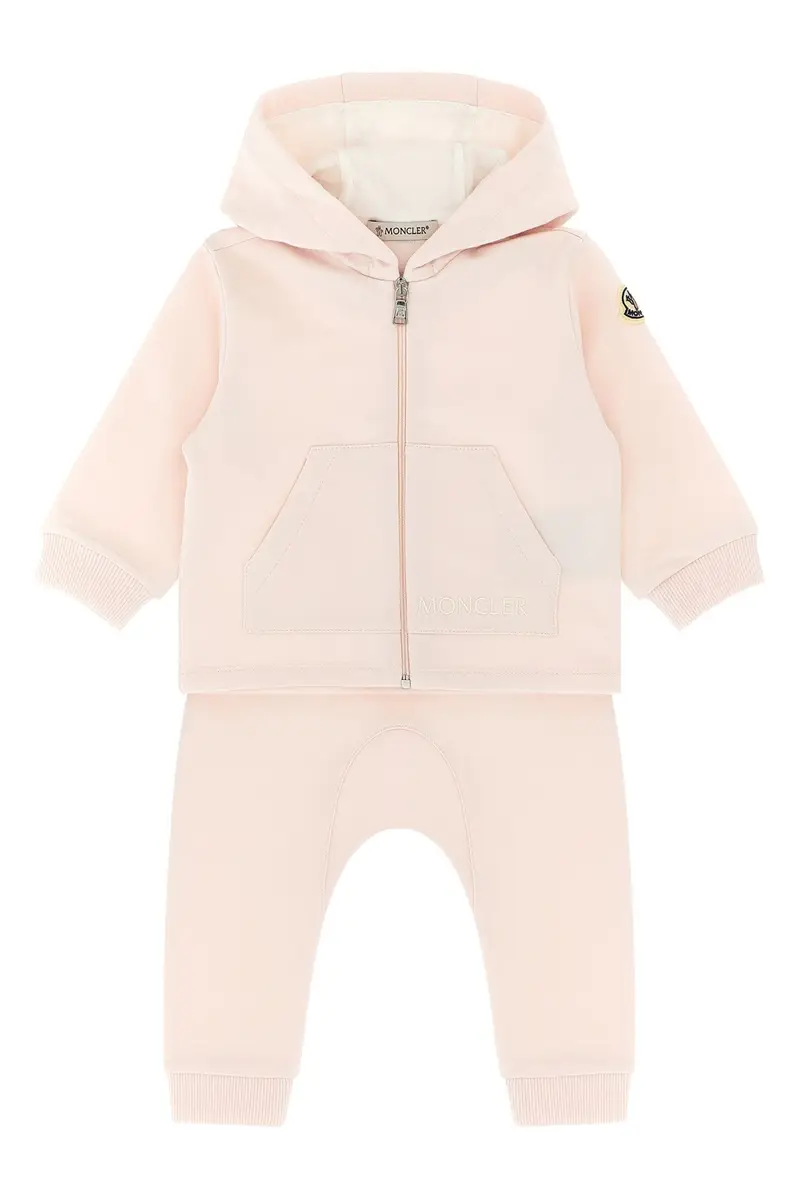 Completo Felpa Con Cappuccio + Jogging Rosa