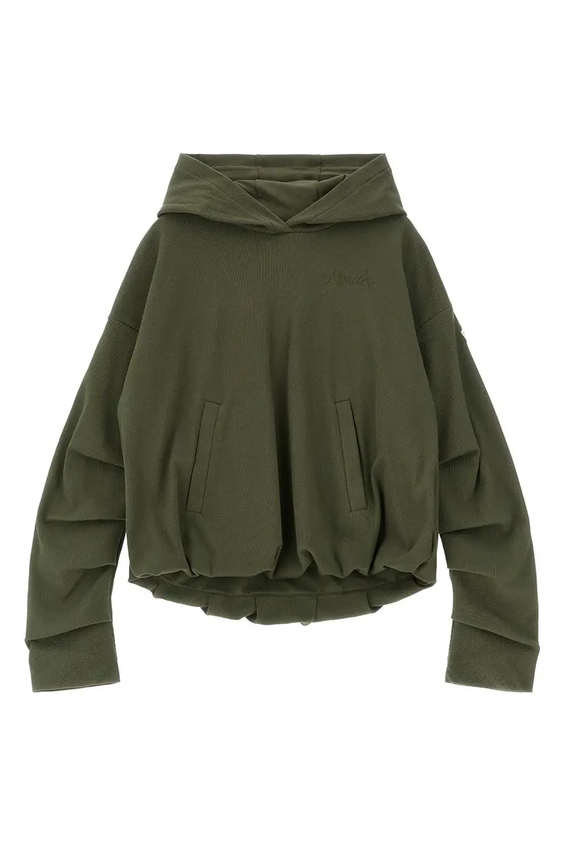 Felpa Con Cappuccio Costine Verde