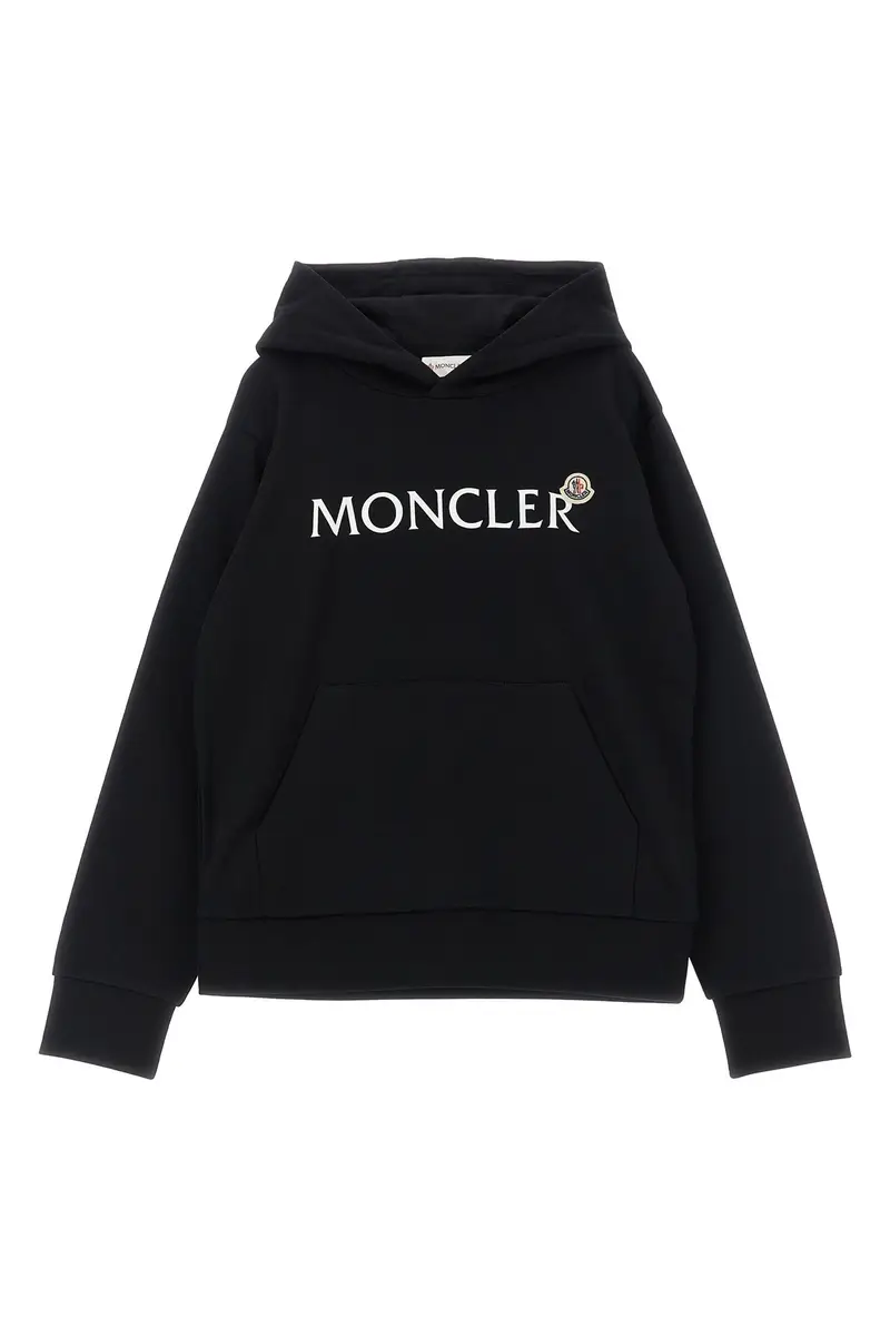 Felpa Con Cappuccio Logo Nero