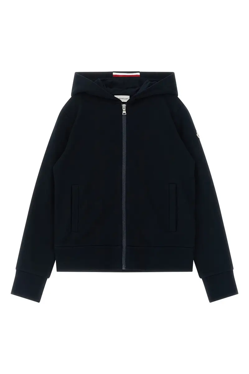 Felpa Con Cappuccio Patch Logo Blu