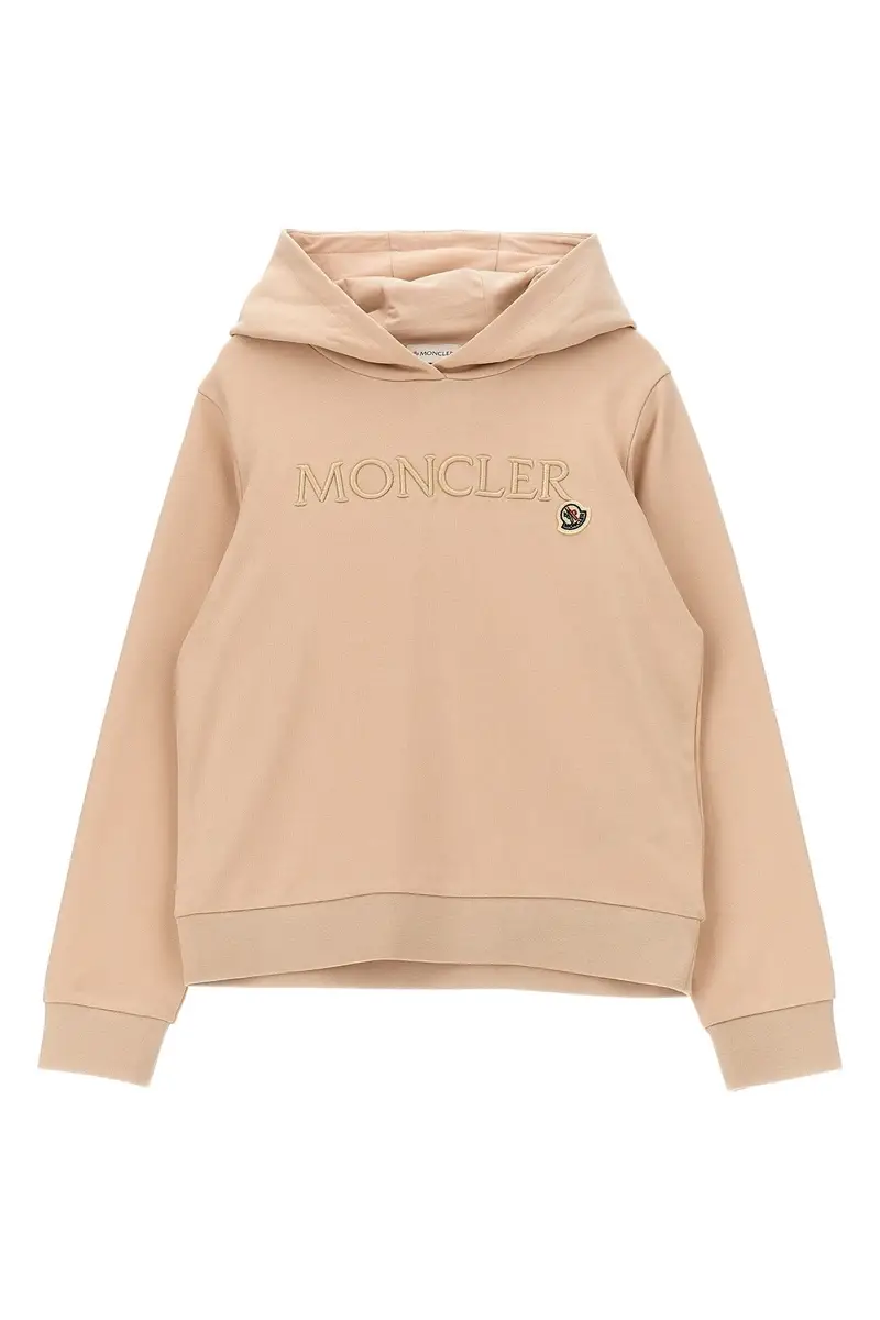 Felpa Con Cappuccio Ricamo Rosa