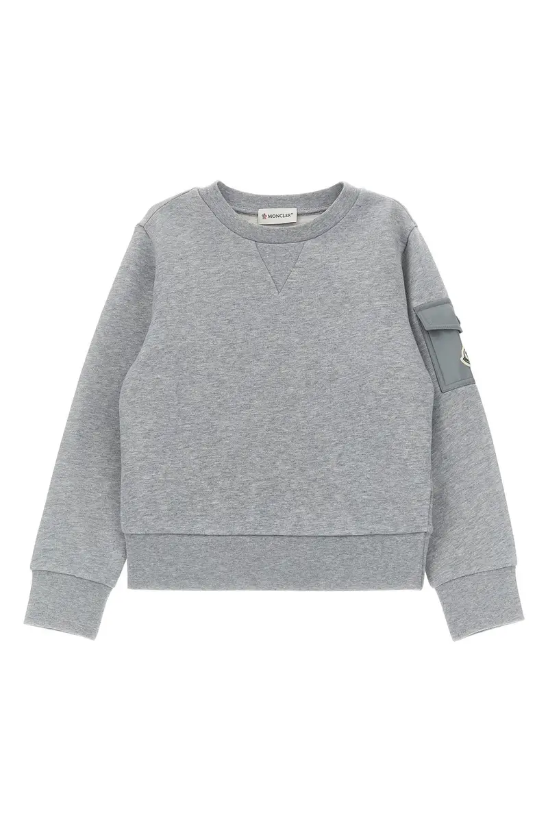 Felpa Tasca Nylon Grigio