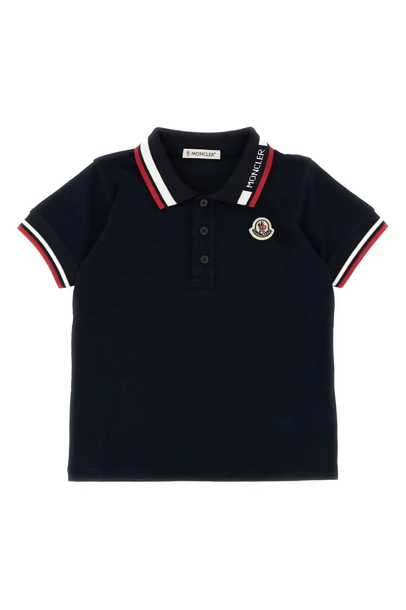 Polo Finiture Tricolore Blu