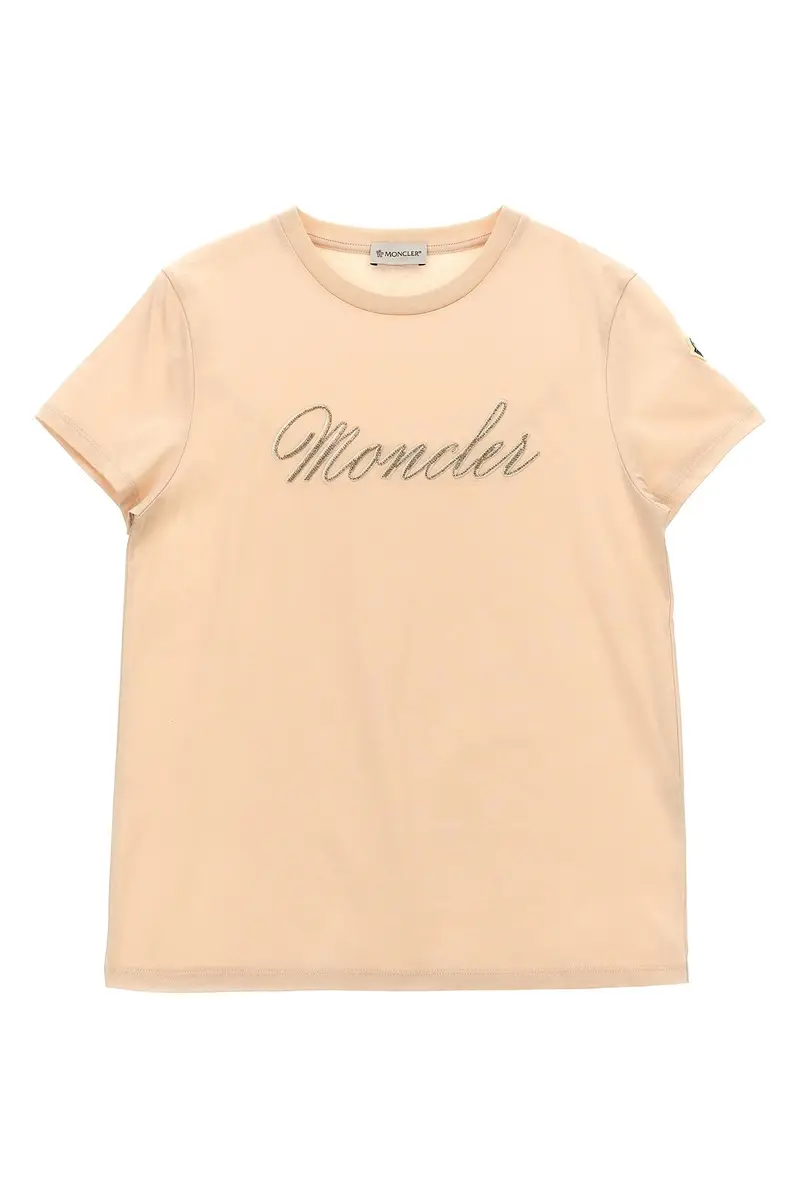 T-Shirt Ricamo Logo Rosa