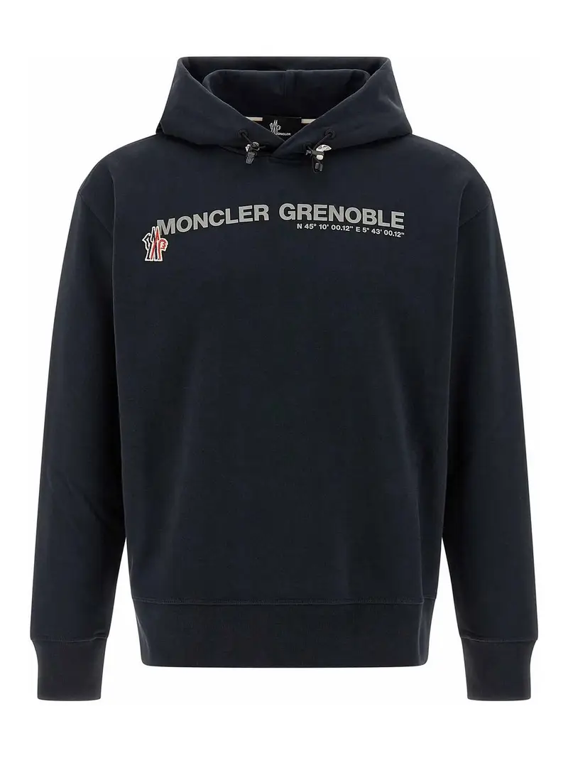 Felpa con cappuccio con logo Blu