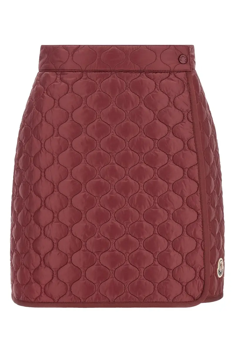 Gonna Trapuntatura Quadri Bordeaux