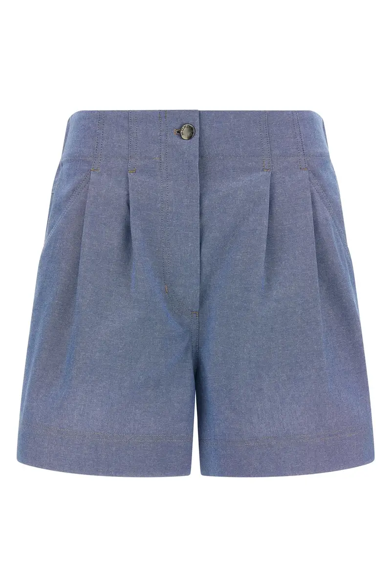 Short Cotone Chambray Azzurro
