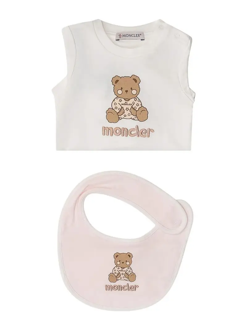 Set Neonato Con Motivo Bear Bianco