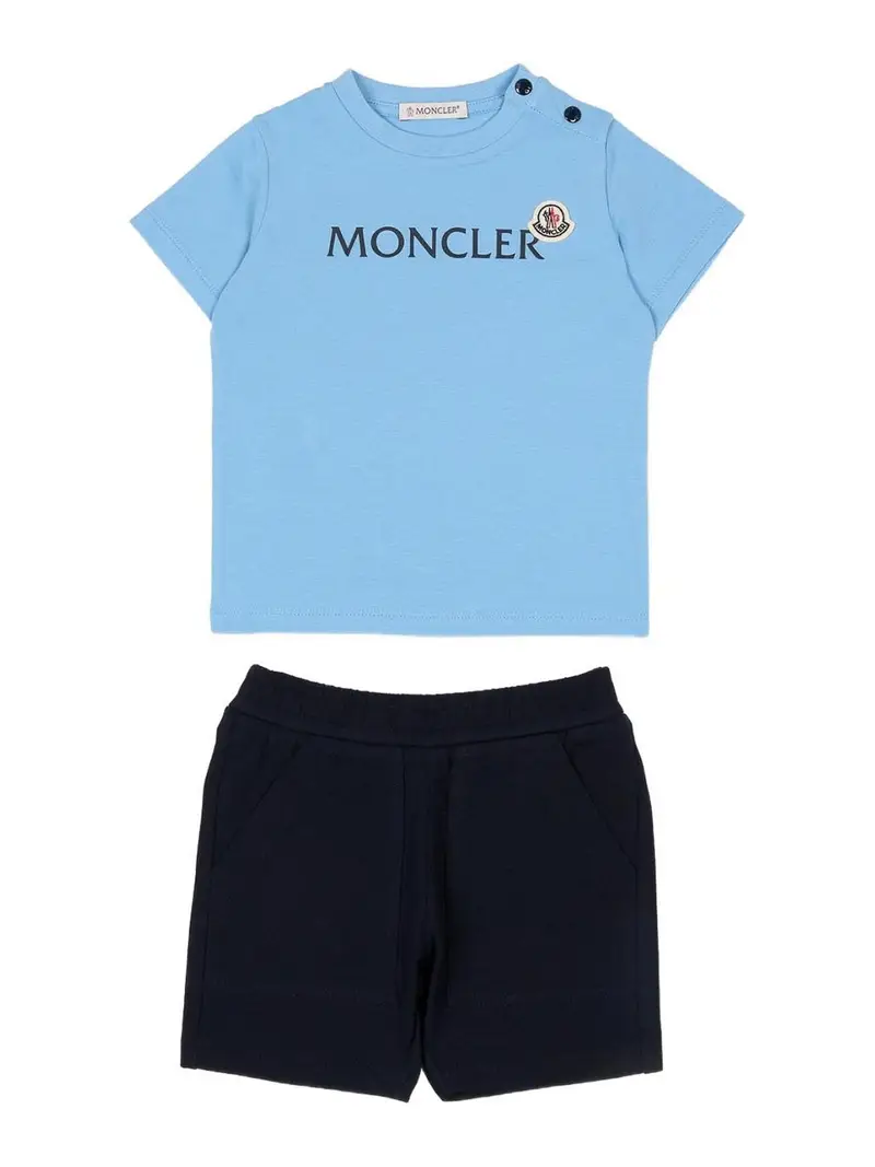 Set Shorts Con Logo Blu