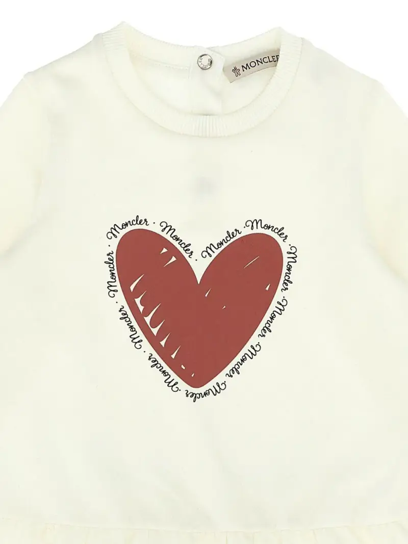 Abito Bianco con Stampa a Cuore e Ruches 0 miniatura 3