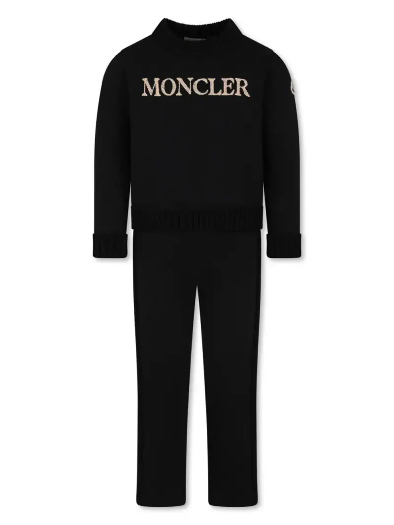 Completo sportivo profili in maglia nero (2pz)