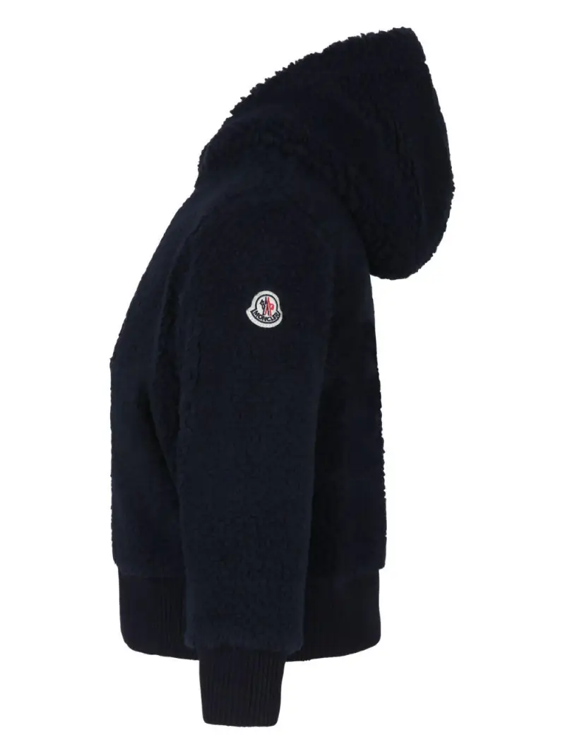 Felpa Teddy con Cappuccio e Zip Blu notte miniatura 2