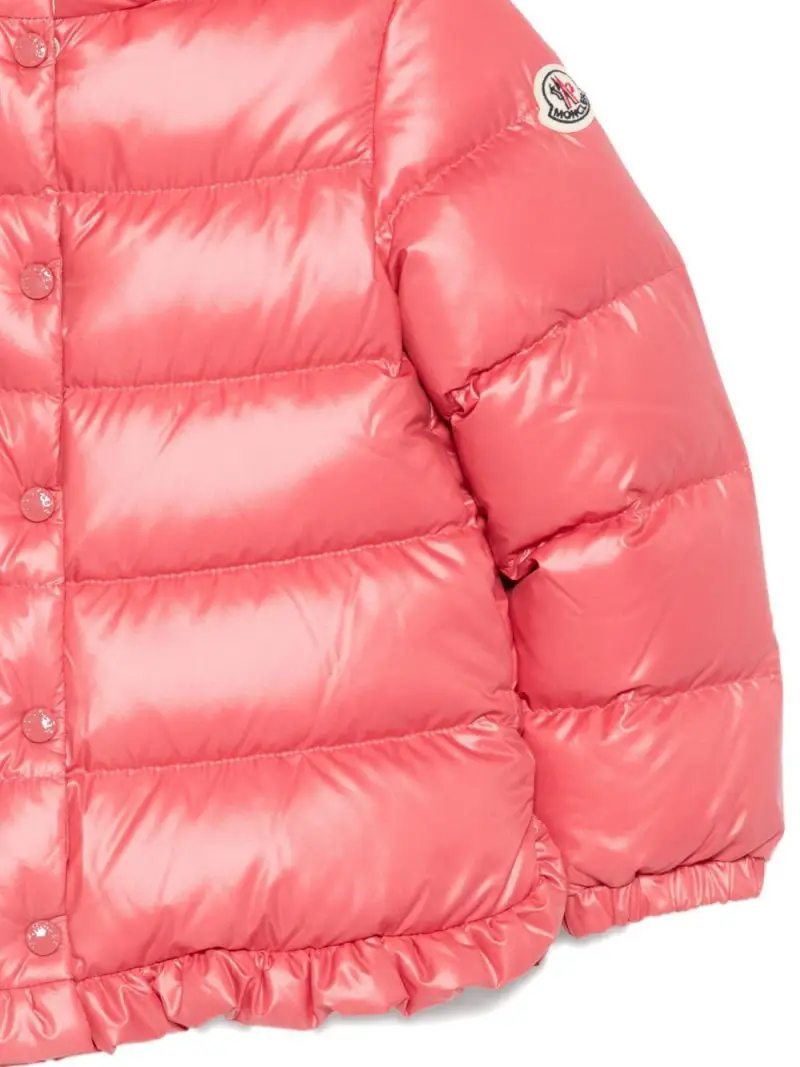 Giacca Bambina con Cappuccio e Ruches Trapuntata Rossa 0 miniatura 2