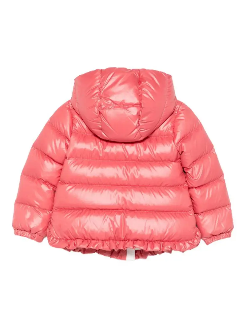 Giacca Bambina con Cappuccio e Ruches Trapuntata Rossa 0 miniatura 3