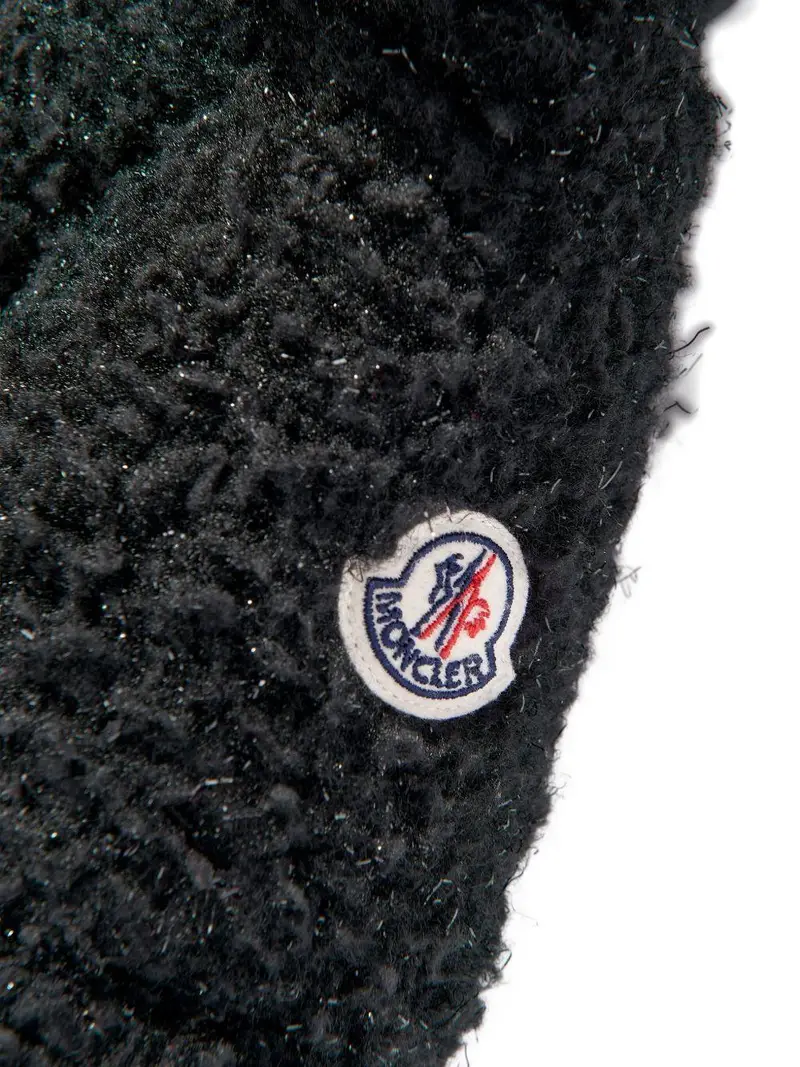 Giacca nera trapuntata con cappuccio Nero miniatura 3